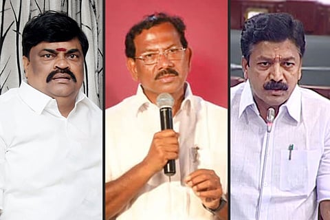 Rajenthra Balaji, Mafoi Pandiarajan and CVe Shanmugam of the AIADMK