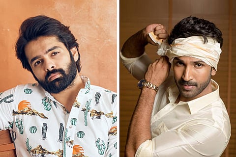Actor Ram Pothineni on the left and actor Aadhi Pinisetty on the right