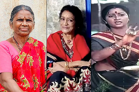 Gangavva, Rama Prabha and Srilakshmi in a collage image from left to right