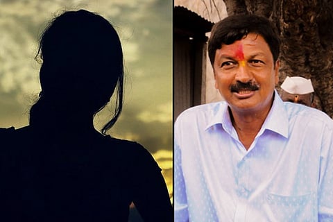 Unknown woman and Ramesh Jarkiholi