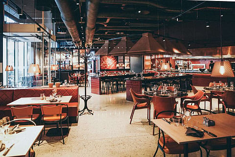 An image of an empty well-lit restaurant
