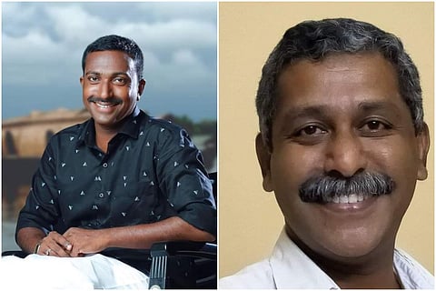 A collage of SDPI leader KS Shan and BJP leader Ranjith Sreenivas
