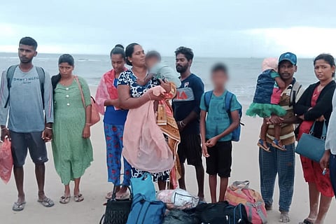 Tamil refugees who arrived in Danushkodi