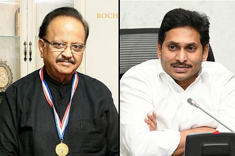 Singer SPB and Andhra Pradesh Chief Minister Y S Jagan Mohan Reddy