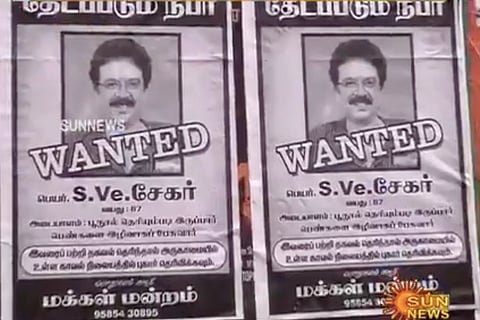 ‘Why no arrest?’: TN rights group puts up ‘Wanted’ posters of S Ve Shekher