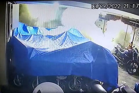 Secunderabad electric bike showroom fire CCTV footage