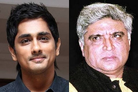 Actor Siddharth schools Javed Akhtar on Tamil film title, poet 'punishes' himself