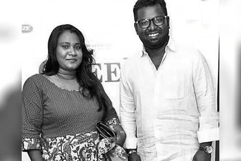 Sindhuja on the left and Arunraja Kamaraj on the right