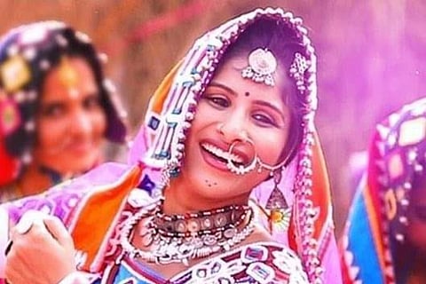 Mangli in a traditional attire of the Lambadas