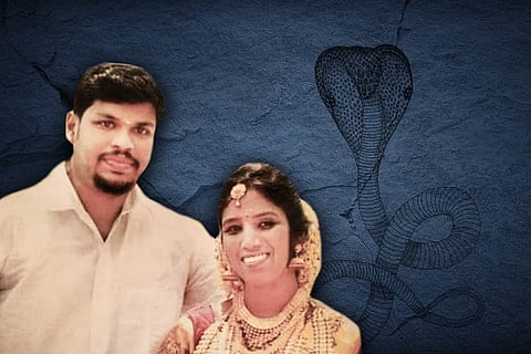 Stylised image of Sooraj and Uthra standing together