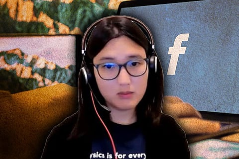 Sophie Zhang against Facebook background