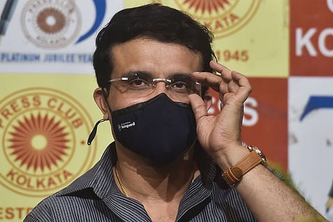 Sourav Ganguly wearing mask