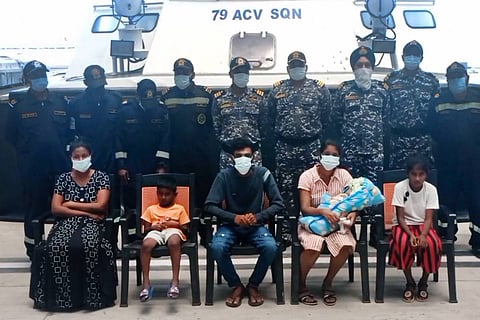 The first batch of six Sri Lankan nationals seeking refuge in India due to economic crisis
