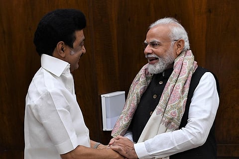 MK Stalin with PM Narendra Modi