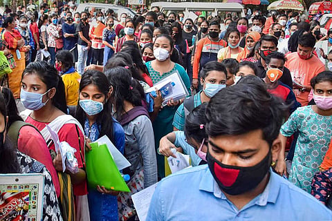 Students gathered for PG admissions in Guwahati
