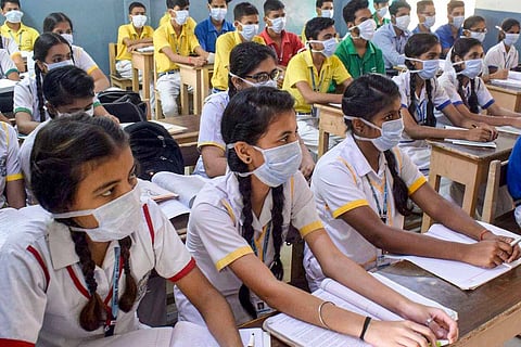 Students in a classroom amid the coronavirus pandemic