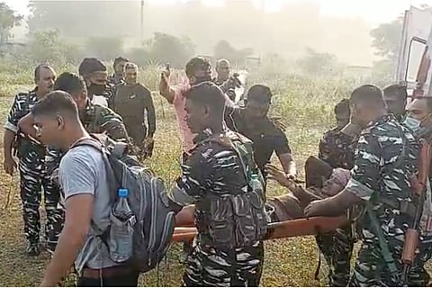 Injured personnel being airlifted