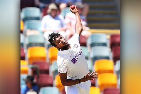 T Natarajan bowling