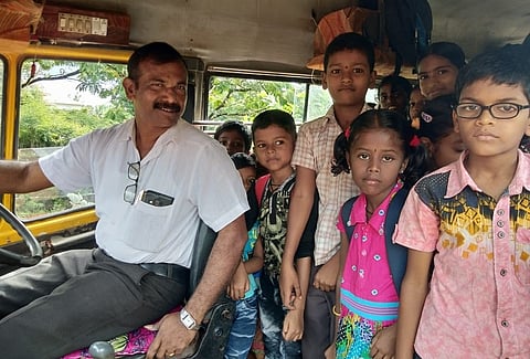 Udupi teacher buys bus, turns driver - all to ensure students don’t drop out of school