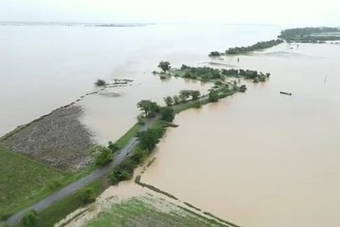 Flooded areas in Telangana