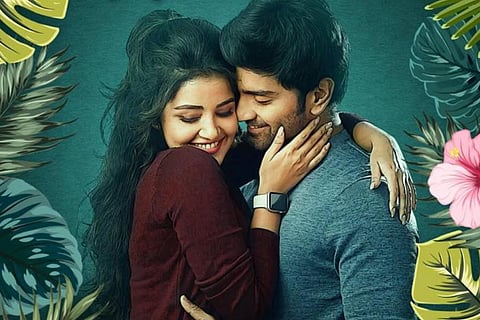 Atharvaa and Anupama in a poster from Thalli Pogathey