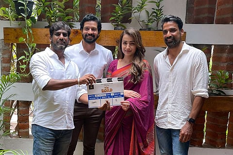Trisha shares pics from the sets of new film The Road