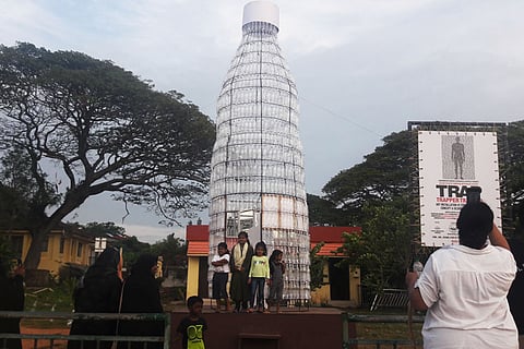 Art installation uses discarded plastic bottles to spread green awareness in Fort Kochi