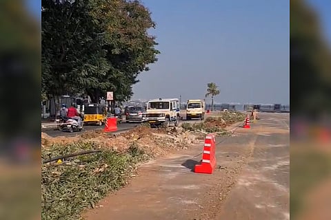 Trees cut down on NTR Marg in Hyderabad