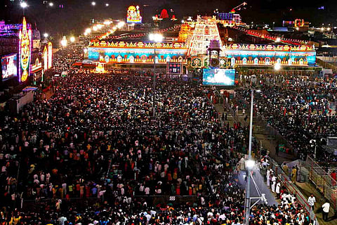 Procession at Venkateswara temple in Tirumala