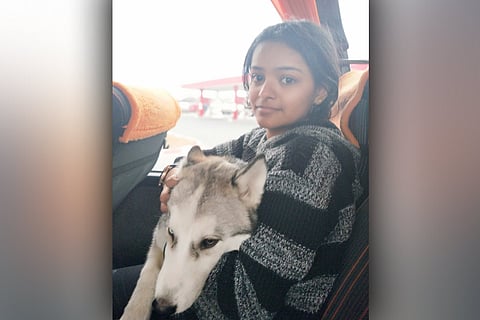 Arya with her dog Saira: Indian students in war-torn Ukraine refuse to abandon pets