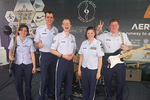 A musical connect: This US Air Force band struck a chord with audiences at Aero India