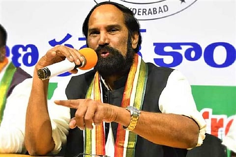 Uttam Kumar Reddy addressing the media