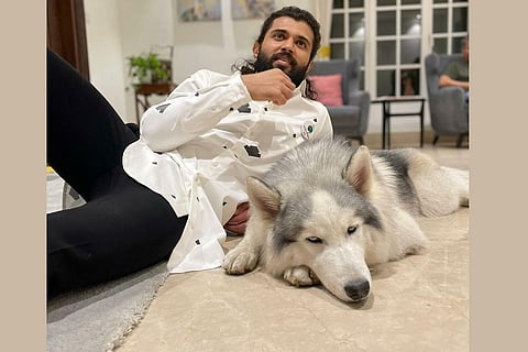 Vijay Deverakonda and his dog Storm