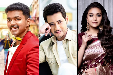 Actors Vijay, Mahesh Babu and Keerthy Sures