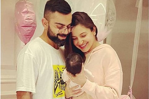 Anushka Sharma, Virat Kohli and Vamika