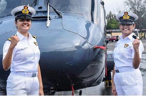 Women officers chosen to fly helicopters from indian warships