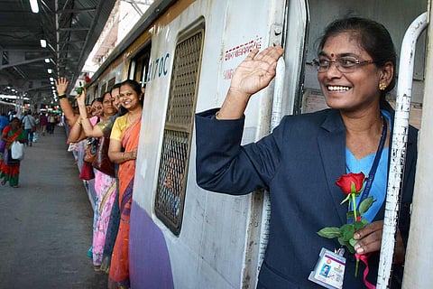 Women passengers in suburban train
