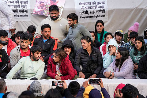 Wrestlers protest