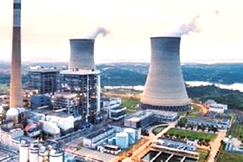 Smoke coming from a power plant