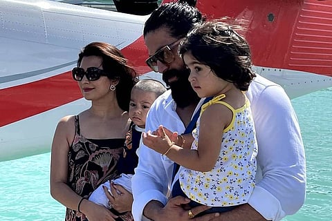 Yash and his family at Maldives