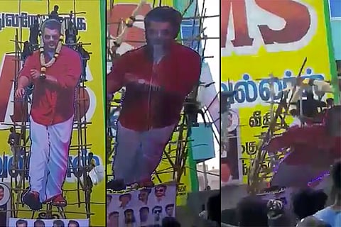 Over-the-top ‘Viswasam’ celebrations go wrong, Ajith cutout crashes injuring 3