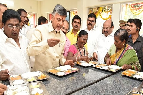 Video: Annoyed with rush at Anna canteen, official thrashes customers in Kurnool