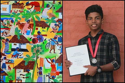 Kerala boy’s painting on mothers wins international award days after his mom’s death
