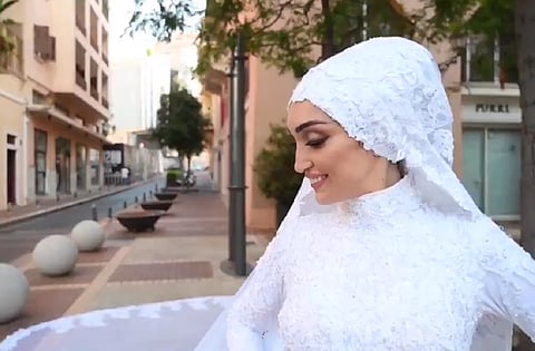 Lebanese bride Issra Seblani, whose wedding video captured the Beirut blast
