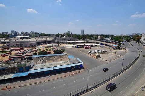 Majestic Bus Stand in Bengaluru during lockdown