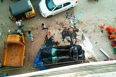 1 dead, five injured after car falls off Bharat Nagar flyover in Hyderabad