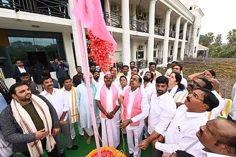 KCR formally launches Bharat Rashtra Samiti after ECI nod, hoists new party flag