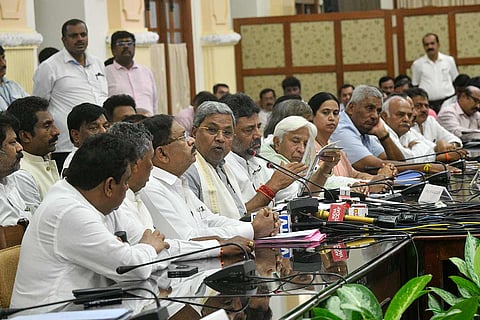 Siddaramaiah with other ministers during cabinet meeting