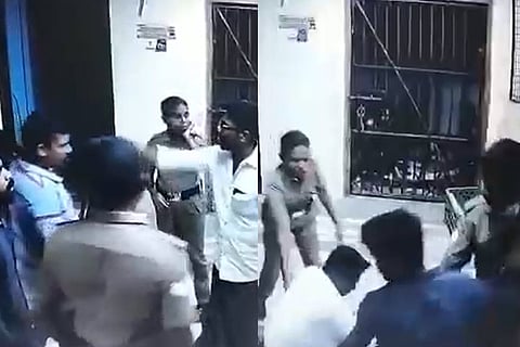 Screengrabs from the CCTV footage of the incident
