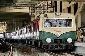 Train arriving at a platform in chennai